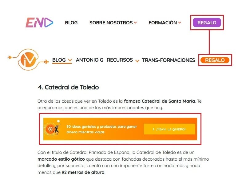 Pestañas y banner de nuestras páginas